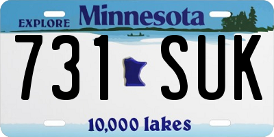 MN license plate 731SUK