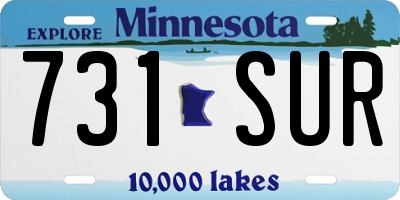 MN license plate 731SUR