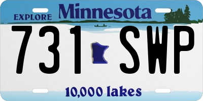 MN license plate 731SWP