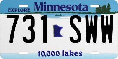 MN license plate 731SWW