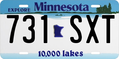 MN license plate 731SXT