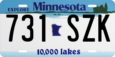 MN license plate 731SZK