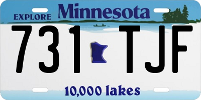 MN license plate 731TJF