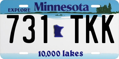 MN license plate 731TKK