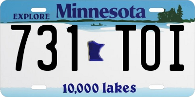 MN license plate 731TOI