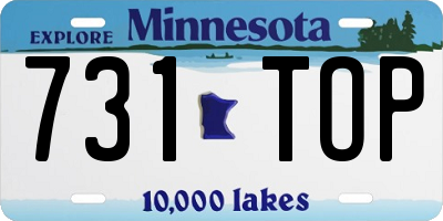 MN license plate 731TOP