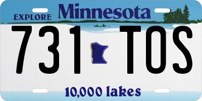 MN license plate 731TOS