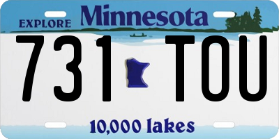 MN license plate 731TOU