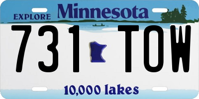 MN license plate 731TOW