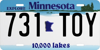 MN license plate 731TOY