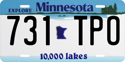 MN license plate 731TPO