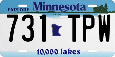 MN license plate 731TPW