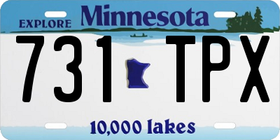 MN license plate 731TPX