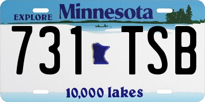 MN license plate 731TSB