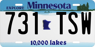 MN license plate 731TSW