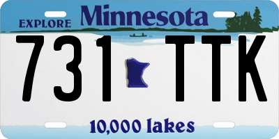 MN license plate 731TTK
