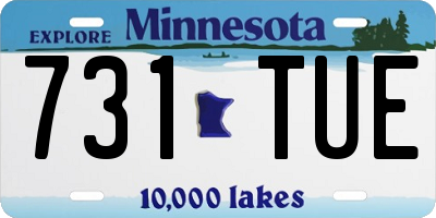 MN license plate 731TUE