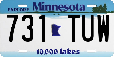 MN license plate 731TUW