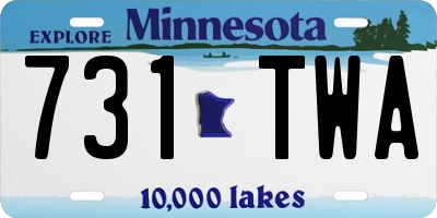 MN license plate 731TWA