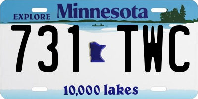 MN license plate 731TWC