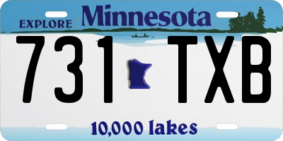 MN license plate 731TXB