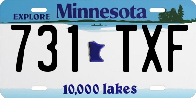 MN license plate 731TXF