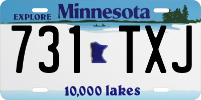 MN license plate 731TXJ