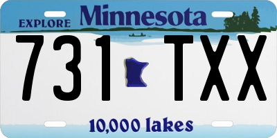 MN license plate 731TXX