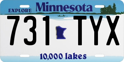 MN license plate 731TYX