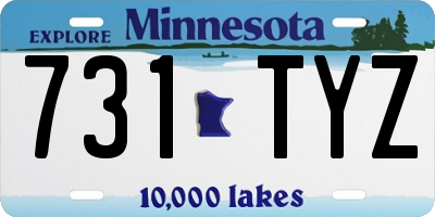MN license plate 731TYZ