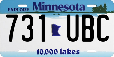MN license plate 731UBC