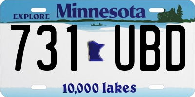 MN license plate 731UBD