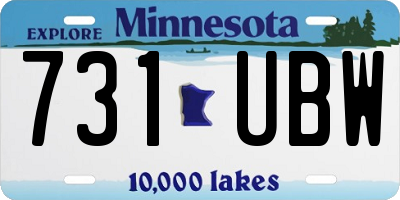 MN license plate 731UBW