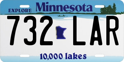 MN license plate 732LAR