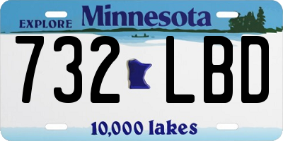 MN license plate 732LBD