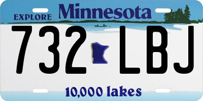 MN license plate 732LBJ