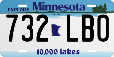 MN license plate 732LBO