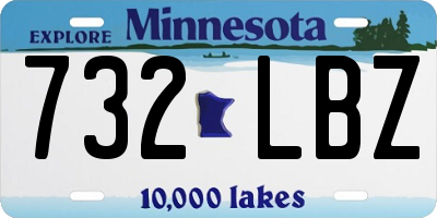 MN license plate 732LBZ