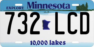 MN license plate 732LCD
