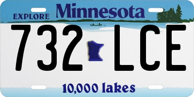 MN license plate 732LCE