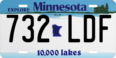 MN license plate 732LDF