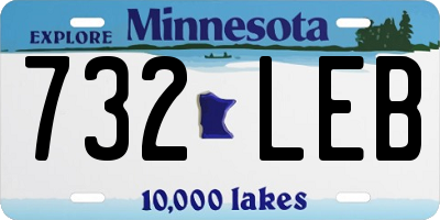 MN license plate 732LEB