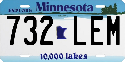 MN license plate 732LEM