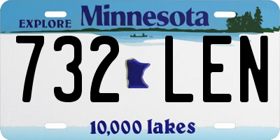 MN license plate 732LEN