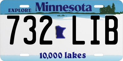 MN license plate 732LIB