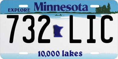 MN license plate 732LIC