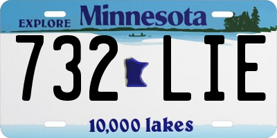 MN license plate 732LIE