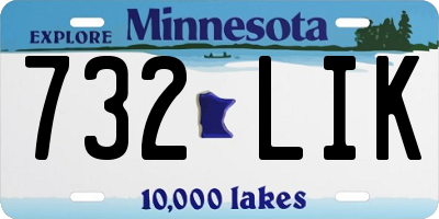 MN license plate 732LIK