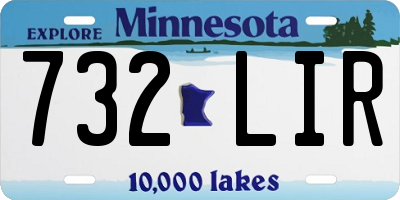 MN license plate 732LIR
