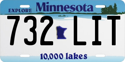 MN license plate 732LIT